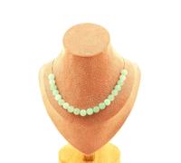 Pietre E Minéraux. Collana 20 Perle Angelite 8 Mm. Catena IN Acciaio Inox