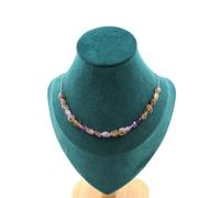 Collana 20 Perle Auralite Del Canada. Catena IN Acciaio Inossidabile Donne