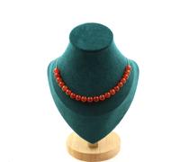 Collana 20 Perle Corniola D Uruguay Qualità 5A 8 Mm. Catena IN Acciaio Collana