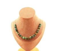 Collana 20 Perle Crisocolla Di Namibia Qualità 7A 8 Mm. Catena IN Collana Fem