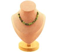 Collana 20 Perle Giada Nefrite Di Xiuyan Chine. Catena IN Acciaio Collana Donne