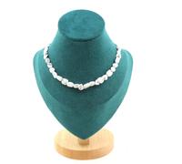 Collana 20 Perle Howlite Di USA Catena IN Acciaio Inossidabile Collana Donne, H