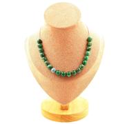 Collana 20 Perle Mica Verde Di Tanzania Qualità 5A 8 Mm. Catena IN da Donna