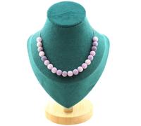 Collana 20 Perle Mica Viola Opaco 8 Mm. Catena IN Acciaio Inossidabile da Donna
