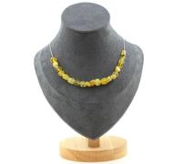 Collana 20 Perle Opale Giallo D'Australie. Catena IN Acciaio Inossidabile F