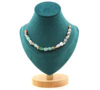 Collana 20 Perle Opale Multicolore D'Australia. Catena In Acciaio Collana Donne