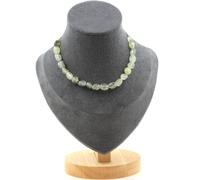 Collana 20 Perle Prehnite Del Canada Catena IN Acciaio Inossidabile Donne