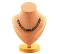 Collana 20 Perle Quarzo Affumicato 8 MM Catena IN Acciaio Inossidabile Donne, H