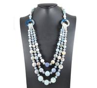 Collana 3 Fili a Scalare in Agata Azzurra Made In Italy