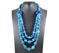 Collana 3 Fili a Scalare in Agata Blu Made In Italy
