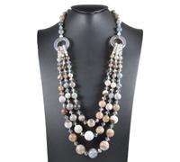 Collana 3 Fili a Scalare in Agata Botswana Made in Italy