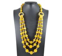 Collana 3 Fili a Scalare in Agata Gialla Made In Italy