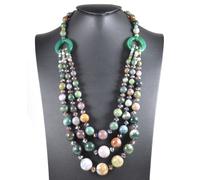 Collana 3 Fili a Scalare in Agata Muschiata Made In Italy