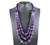 Collana 3 Fili a Scalare in Ametista Made In Italy