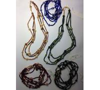COLLANA 3 FILI CRISTALLI / PERLE COLORATE (OVC0008)