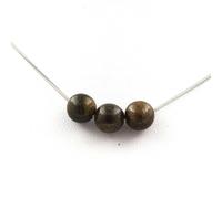 Collana 3 Perle Bronzite 8 MM Catena IN Acciaio Inossidabile