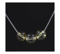 Collana 3 Perle Citrino 8 MM Catena IN Acciaio Inossidabile