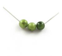 Collana 3 Perle Giada 8 MM Catena IN Acciaio Inossidabile
