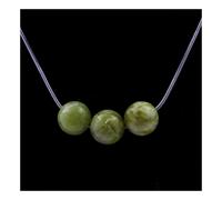 Collana 3 Perle Serpentino 8 MM Catena IN Acciaio Inossidabile