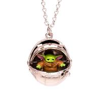 Collana 3D Star Wars Grogu PRAM - Collana ufficiale Disney+ Lucafilms The Mandalorian Serie 3 Grogu AKA Baby Yoda/The Child ciondolo collana