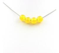 Collana 4 Perle Agata Giallo 8 MM Catena IN Acciaio Inossidabile