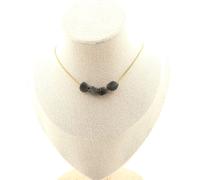 Collana 4 Perle Labradorite Di Finlande. Catena IN Acciaio Dorato Collana Donne