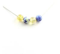 Collana 4 Perle Lapislazzuli Del Pakistan + Citrino 8 MM Catena IN Acciaio