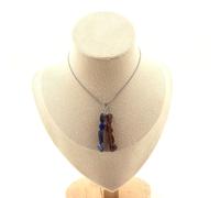 Collana 4 Perle Lapislazzuli Del Pakistan + Granato Taglia Personalizzato
