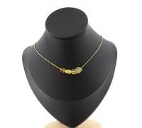 Collana 4 Perle Opale Gialla D'Australia. Catena In Acciaio Dorato Collana Donne