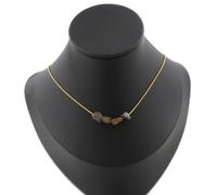 Collana 4 Perle Opale Matrice D'Australie. Catena IN Acciaio Dorato Donne
