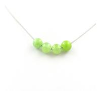 Collana 4 Perle Peridoto 8 MM Catena IN Acciaio Inossidabile