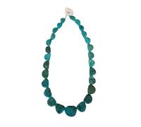 Collana 45 cm di pietre naturali turchesi, chiusura in madreperla