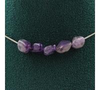 Collana 5 Perle Ametista Del Brasile Catena IN Acciaio Inossidabile Donne