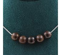 Collana 5 Perle Bronzite 8 Mm. Catena IN Acciaio Inossidabile Donne, Uomo