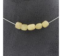 Collana 5 Perle Calcite Gialla Del Regno Unito. Catena In Acciaio Collana Donne