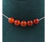 Collana 5 Perle Corniola D Uruguay Qualità 5A 8 Mm. Catena IN Acciaio Collana F