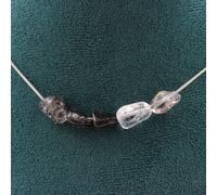 Collana 5 Perle Di Quarzo Con Includi Di Tormalina Del Brasile Catena In Collana