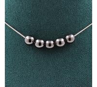 Collana 5 Perle Ematite 8 Mm. Catena IN Acciaio Inossidabile Collana Donne, Uomo