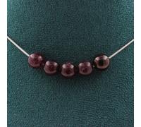 Collana 5 Perle Granato 8 Mm. Catena IN Acciaio Inossidabile Donne, Uomini