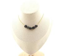 Collana 5 Perle Labradorite Di Finlande. Catena IN Acciaio Dorato Collana Donne