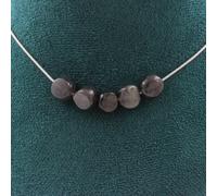 Collana 5 Perle Labradorite Di Finlande. Catena IN Acciaio Inossidabile Fe