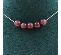 Collana 5 Perle Lepidolite 8 Mm. Catena IN Acciaio Inossidabile Donne, Ho