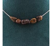 Collana 5 Perle Opale Matrice D'Australie. Catena IN Acciaio Inossidabile