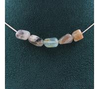 Collana 5 Perle Opale Multicolore D'Australia. Catena In Acciaio Collana Donne