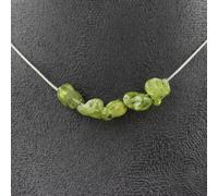 Collana 5 Perle Peridoto Del Myanmar (BIRMANIA) Catena In Acciaio Collana Donne