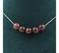 Collana 5 Perle Rubino Di Mogok, Birmania, Myanmar. Qualità 2A 8 Mm Collana Fem