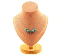 Collana 5 Perle Turchese D'Africa Del Sud 8 MM Catena IN Acciaio Collana Donne