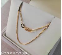 Collana 50 cm , girocollo, collarino veneziana 2.4 grammi uomo donna in oro 9 kt