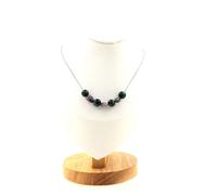 Collana 7 Perle Ametista Del Brasile + Occhio di Tigre Verde 8 MM Catena F