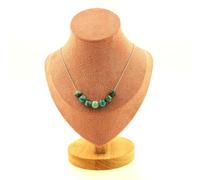 Collana 7 Perle Crisocolla Di Namibia Qualità 7A 8 MM Catena IN Collana Donna